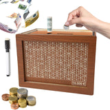 1 x RAW Customer Returns Savings box, savings box with numbers to tick, money box 10000 euros, retro wooden money box, money box to tick, the new money box, holiday fund money box for notes for adults and children, 20 x 14.5 x 7.6 cm - RRP €18.52