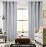 1 x RAW Customer Returns Utopia Bedding blackout curtains with eyelets thermal curtain set of 2 140 x 260 cm, grey white heat and cold insulating and soundproof curtain opaque for living room, bedroom office - RRP €28.2