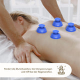 1 x RAW Customer Returns PURAVA silicone cupping set for fascia and trigger points in blue 4 pieces - suction cups for massaging deep tissue, for relaxation and pain relief, stimulates blood circulation - 6.6 x 5.1 cm - RRP €18.99