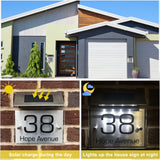 1 x RAW Customer Returns Illuminated LED solar house number stainless steel solar house number light, solar house number LED twilight sensor waterproof outdoor with letters AZ numbers 0-9 customizable LED wall light - RRP €16.13