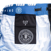 1 x RAW Customer Returns Hardcore Training Fight Shorts Ta Moko Blue Men s Combat Shorts Martial Arts MMA BJJ Boxing Muay Thai Grappling Fitness No Gi - RRP €39.95