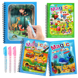 1 x RAW Customer Returns JoyPlus 4 Pieces Water Painting Book for Kids, Water Painting Book with 4 Water Pens, Reusable Magic Water Coloring Book, Water Coloring Book Gift for Kids - RRP €9.99