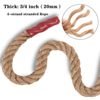 1 x RAW Customer Returns EMEKIAN Natural Jute Manila Rope, Twisted 4 Strand Fiber Hemp Rope for Sports, Decoration, Pet Toys, Crafts, Tug of War, Fitness, Indoor and Outdoor Use 20 mm, 15 m  - RRP €42.99