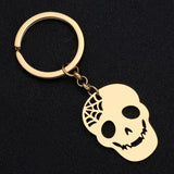 1 x Brand New DUOWEI Grim Reaper Keychain Halloween Skull Zinc Alloy Key Chain Keyring Wallet for Women Ladies Girls Gift 8 Skulls Gold  - RRP €27.6