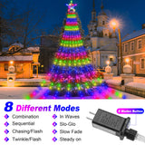 1 x RAW Customer Returns BELLALICHT fairy lights outdoor indoor, 3.5M height 8 garlands 298 LEDs Christmas lights Christmas tree lights with star 8 modes throw lights - colored light - RRP €21.17