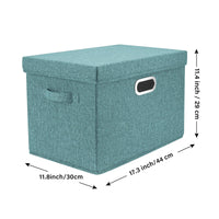 1 x RAW Customer Returns TYEERS storage box with lid large, fabric, foldable, washable, storage boxes with lid, 44 x 30 x 29 cm, 5 pieces, Aqua Spring - RRP €59.98