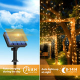 1 x RAW Customer Returns Peasur 3 Pieces Solar Fairy Lights Outdoor, 3x12M 120 LED Solar Fairy Lights Outdoor Weatherproof, 8 Modes IP65 Waterproof Copper Wire Fairy Lights Outdoor for Balcony Garden Party Wedding Decoration, Warm White - RRP €17.58