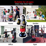 1 x RAW Customer Returns 170cm Inflatable Punching Bag for Adults for Leisure Fitness Training in Black Karate, Boxing Training, Kickboxing, MMA, Muay Thai, etc... - RRP €30.24