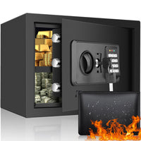 1 x RAW Customer Returns 23L Safe Fireproof with Fireproof Bag, Digital Home Safe with Removable Shelf, Furniture Safe with Combination Lock for Ammunition Gold Jewelry Documents Medicines - RRP €80.66