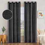 1 x RAW Customer Returns MIULEE 2 Units Translucent Living Room Curtains Polyester Linen with Eyelets Modern Bedroom Curtains Window Living Room Bedroom Dining Room Kitchen 140 x 260 cm Black - RRP €25.99