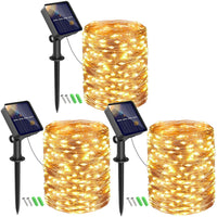 1 x RAW Customer Returns bitjam Solar fairy lights outdoor, pack of 3 15M 150 LED fairy lights outdoor solar 8 modes copper wire solar fairy lights outdoor weatherproof IP65, solar fairy lights for balcony garden terrace decoration, warm  - RRP €23.99