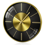 1 x RAW Customer Returns HOSTON Wall Clock 12 Inch Silent Non Ticking Modern Clock Round Wall Decoration, Aluminum Wall Clocks for Living Room Kitchen Office 12 Inches, Golden, Scale  - RRP €20.16