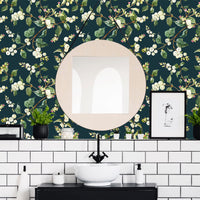 4 x Brand New VEELIKE Black Floral Wallpaper Self-Adhesive Paper Tropical Leaves Furniture Adhesive Film Waterproof Floral Self-Adhesive Film Flowers Roll Furniture Sticker Kitchen Bango 44.5cmx300cm - RRP €91.2