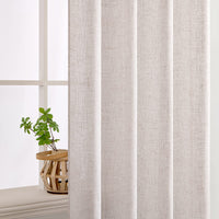 1 x RAW Customer Returns MIULEE Linen Window Curtains with Eyelets Translucent Panel Curtain Modern Sheer Sail Curtains Suitable for Doors Balcony Living Room Bedroom 2 Piece Set Natural Linen White 140x300 cm - RRP €54.99