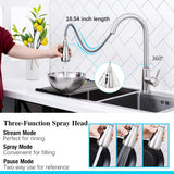 1 x RAW Customer Returns DJS kitchen faucet extendable, kitchen mixer tap for sink, kitchen faucet with dual function sprayer, kitchen faucet with extendable shower, nickel - RRP €56.69