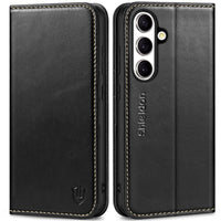 1 x RAW Customer Returns SHIELDON Case for Galaxy S24 Plus 5G, Cell Phone Case Genuine Leather Card Slot RFID Kickstand Shockproof TPU Inner Case Leather Case Flip Case Compatible with Galaxy S24 Plus 2024 6.7 - Retro Black - RRP €30.99