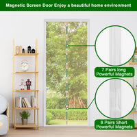 1 x RAW Customer Returns THICKENED fly screen door mosquito net door magnet curtain insect protection for balcony door, cellar door and patio door. Easy adhesive installation without drilling, white, 90x240cm - RRP €20.23