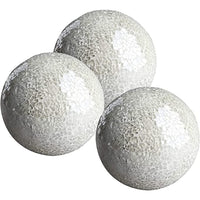 1 x RAW Customer Returns WHOLE HOUSEWARES Decorative balls Set of 3 glass mosaic balls for bowls 10cm diameter Centerpiece Coffee table and home decoration White  - RRP €28.48