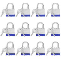 1 x RAW Customer Returns Belle Vous Heavy Duty Laminated Steel Padlock with 2 Keys Pack of 12 Shackle Security Padlock 6mm - 6.4 x 4.2 x 2.4cm - Exterior Interior Padlock for Storage and Locker - RRP €42.99