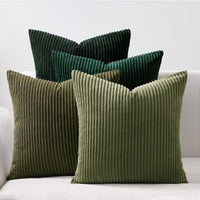 1 x RAW Customer Returns Topfinel cushion cover 50x50 dark green set of 4 corduroy cushion covers cushion cover decorative cushion cover sofa cushion decorative cushion decoration for sofa bedroom living room balcony children fluffy - RRP €29.99