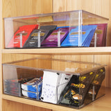 1 x RAW Customer Returns Puricon 2 pieces tea box 16 compartments, stackable tea bag tea holder with lid, tea storage box tea bag boxes made of plastic, airtight tea storage for coffee pods organizer box - transparent - RRP €19.67