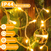 1 x RAW Customer Returns Ollny outdoor fairy lights 20m 200LED, fairy lights with remote control and timer, 8 modes IP44 waterproof fairy lights for outside and inside garden wedding party warm white  - RRP €22.99