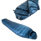 1 x RAW Customer Returns Alpin Loacker 3 seasons sleeping bag outdoor 0 CI mummy sleeping bag ultralight I down sleeping bag water-repellent breathable I sleeping bag small pack size for camping, 195cm right zip - RRP €168.89