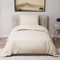 1 x RAW Customer Returns Dreamzie Duvet Cover Bed 135x200 cm with 1 Pillowcase 80x80 cm - Beige - Duvet cover 135x200 made of 100 Microfiber. Duvet Cover Certified without Chemical Products Oeko Tex  - RRP €13.1