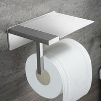 1 x RAW Customer Returns ZUNTO toilet paper holder without drilling - toilet paper holder with shelf, toilet roll holder self-adhesive, toilet paper holder roll holder stainless steel for bathroom - RRP €15.12