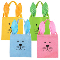 2 x RAW Customer Returns Pack of 4 Easter bags with ears, Easter bunny bags, Easter bags, non-woven fabric, souvenir bags with handles, Easter gift bags, Easter bags bunny  - RRP €26.18