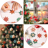 5 x Brand New Christmas wooden snowflakes, 24 pieces snowflake Christmas tree decorations, with jute cord Christmas tree decoration, ornaments 6 different patterns, for Christmas DIY crafts drawing embellishment - RRP €102.0