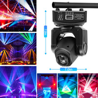 1 x RAW Customer Returns Moving Head LED Stage Light DMX512 DJ Party Light 8 Patterns 8 Colors Disco Light 9 11 Channels for Music Bar, Karaoke, Home Party, Wedding, Light Show - RRP €109.99