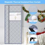 1 x RAW Customer Returns Thermal curtain cold protection 90x210cm magnet heat protection curtain for doors without drilling thermal curtain against cold and heat door curtain waterproof windproof pet-friendly with viewing window - RRP €16.8