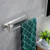 1 x RAW Customer Returns YIGII towel holder without drilling Towel rail self-adhesive made of brushed stainless steel Wall Towel Holder Double for Bathroom Sink Towel holder self-adhesive 40cm - RRP €18.14