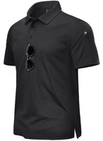 1 x RAW Customer Returns TACVASEN Classics Solid Pique Polo Shirt Tees Golf Tennis Casual Shirts Men, Black, XXL - RRP €30.23