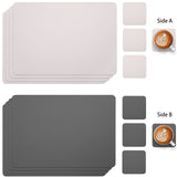 1 x RAW Customer Returns Myir JUN Washable Placemats and Coasters, Leather Placemats Wipeable Placemats Double-Sided Placemats Reversible Placemat Non-Slip Placemat Leather Look - RRP €25.2