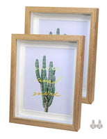 1 x RAW Customer Returns 3D picture frame wood 20x25cm 2 pack Dark wooden photo frame made of solid wood and real glass for objects up to 1.5cm - RRP €21.07