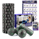 1 x RAW Customer Returns Fascia roller set, set with 3D texture massage fascia roller, mini fascia roller, fascia ball and duo ball, fascia set for fascia training of muscles, connective tissue and metabolism, with training posters - RRP €28.85