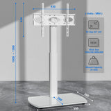 1 x RAW Customer Returns RFIVER TV stand with swivel bracket TV stand for 32 to 65 inch flat curved TVs TV floor stand base height adjustable TV stand Max. VESA 400X400mm up to 35kg - RRP €84.58