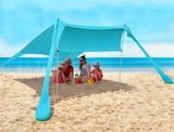 1 x RAW Customer Returns Beach tent sun protection beach tents beach shell shell UPF50 with sand shovel, pegs and stability poles, outdoor shade for camping trips, fishing, backyard fun or picnics - RRP €80.66