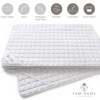 1 x RAW Customer Returns FAM Home mattress protector 160x200cm I mattress topper Breathable Practical Durable mattress protector Hygienic all-round cover Optimal anti-mite cover I Cotton - Polyester - RRP €43.36