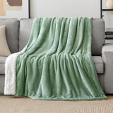 1 x RAW Customer Returns MIULEE Cuddly Blanket Fluffy Blanket Fleece Blanket Warm Sherpa Sofa Throw Blanket Fluffy Throw Microfibre Bedspread for Bed Sofa Bedroom Office 220 x 240 cm Matcha Green - RRP €43.36