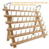 1 x RAW Customer Returns New brothread 60 Spools Wooden Thread Holder Yarn Holder Thread Spool Organizer with Hook for Hanging for Embroidery, Quilting, Sewing, Hair Braiding - RRP €23.59