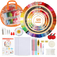 1 x RAW Customer Returns YINVA Embroidery Kit for Beginners 120 Color Threads, Embroidery Set, 232 PCS Embroidery Set Adults, Easy to Store Cross Stitch Set for Adults - RRP €25.99