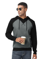 1 x Brand New YuKaiChen Men s Pullover Hoodie Patchwork Sweatshirt Casual Raglan Sleeve Hoodie with Pockets L Black - RRP €31.25