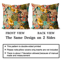 1 x Brand New Snylcce Set of 2 Spring Boho Cushion Covers Decorative Pillows 50 x 50 Velvet Soft Cushion Cover Bohemian Retro Ethnic Decorative Cushion Cover Throw Pillow Cases for Sofa Bedroom Living Room Home Blossom 2 - RRP €17.88