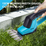 1 x RAW Customer Returns 2-in-1 cordless hedge trimmer grass shear, electric shrub shear compatible with Makita 18V battery, hand-held lawn shear with 2 attachment blades for trimming shrubs and grass - RRP €53.54