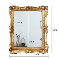 1 x RAW Customer Returns Funly mee Vintage 24 x 28 cm Decorative Mirror, Square Antique Gold Wall Mounted Table Makeup Mirror - RRP €32.45