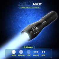 1 x RAW Customer Returns AGRIB Ultra powerful LED flashlight 1000 Lumens Pack of 2 Flashlight - Long-range zoom, 5 Modes, anti-Shock and waterproof - Tactical lamp for DIY and extreme conditions. - RRP €19.9