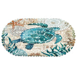 1 x RAW Customer Returns LKFDTW Shower Mat Non-Slip, 68x35cm Bath Mat with Suction Cups, Sea Turtle Oval Anti-Slip Mat Shower for Children, Anti-Slip Bath Mat, Coastal Ocean Beach, Nautical Decor - RRP €18.14